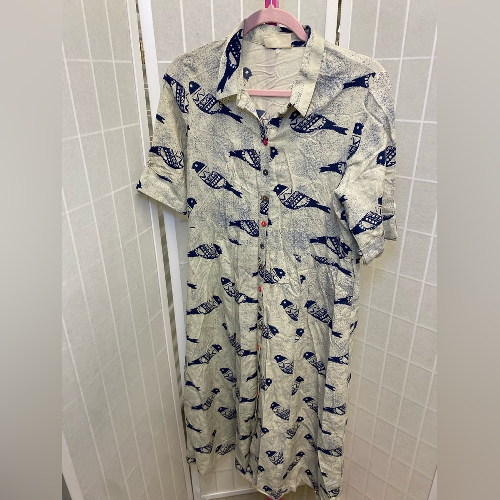 NWOT Bombay Paisley Blue and White Dress